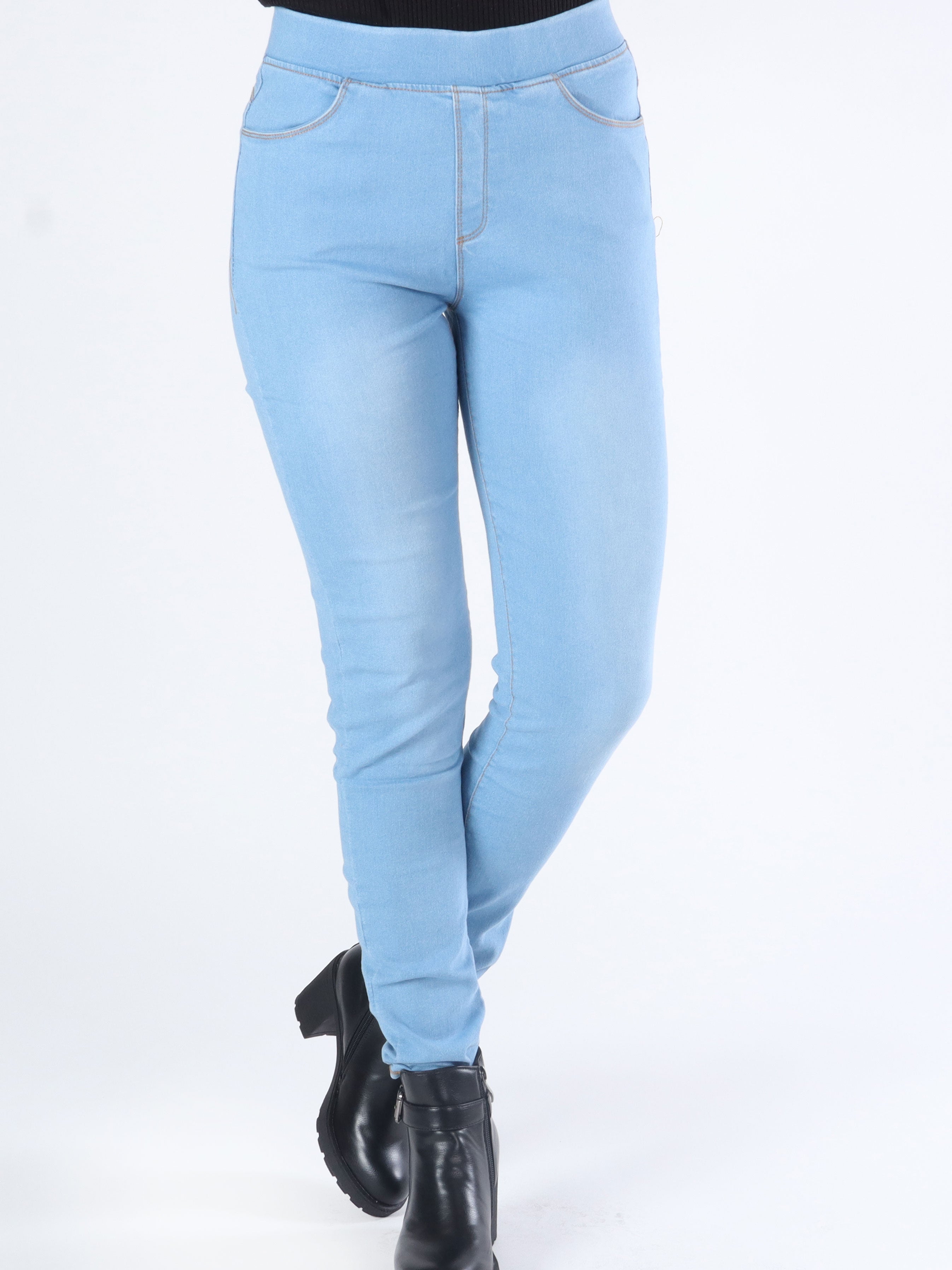 Rima - Svarta enkla leggings i jeanslook